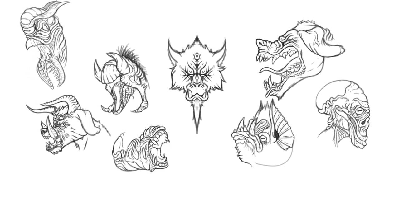 creature heads by 007access on DeviantArt