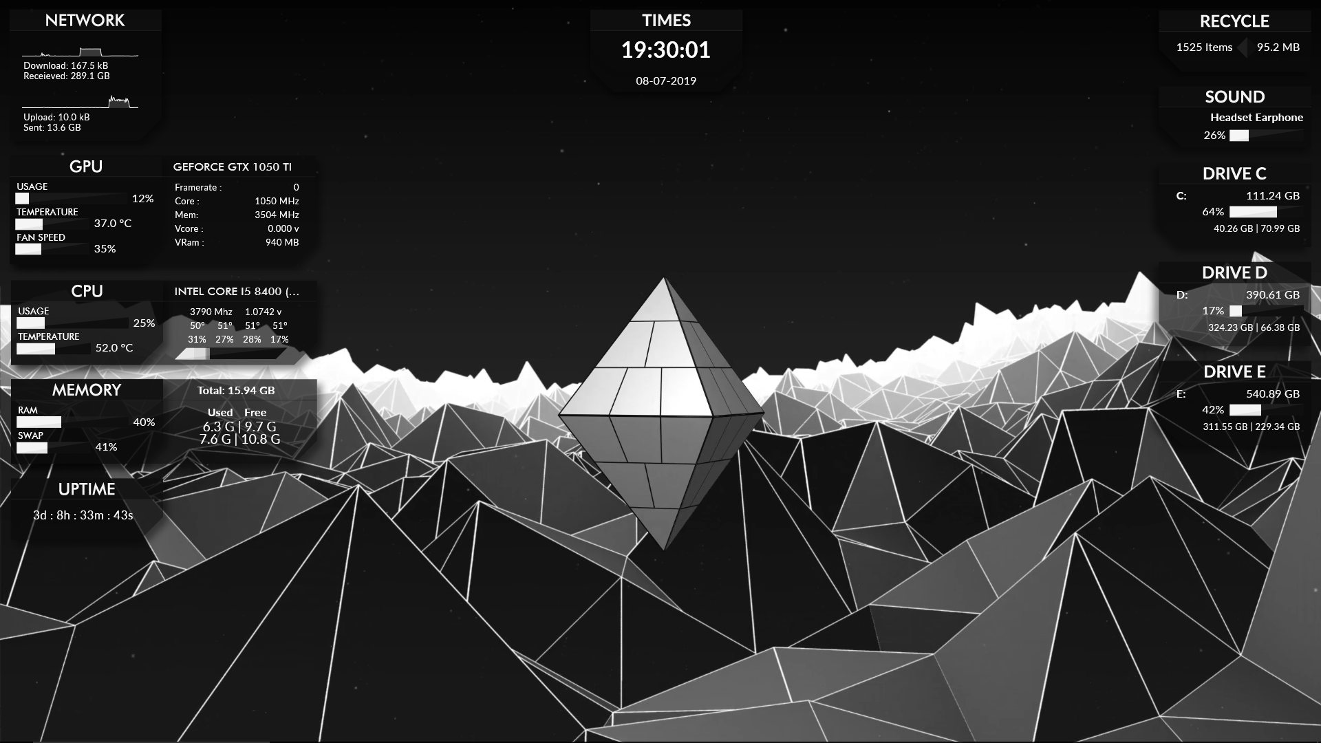 Hoxy 2 Rainmeter Skins System Monitoring By Mekurukitoxd On Deviantart