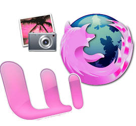 Pink Firefox,Word,Iphoto icons