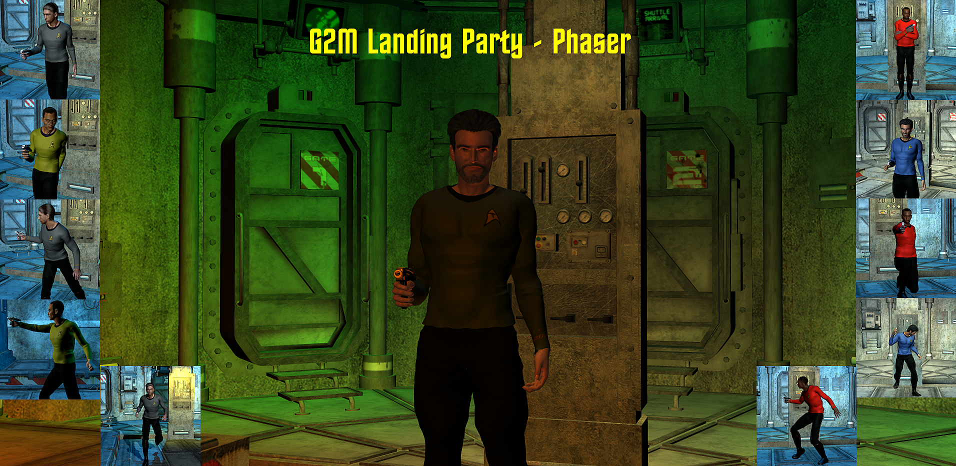 G2 Male Landing Party Poses - Phaser