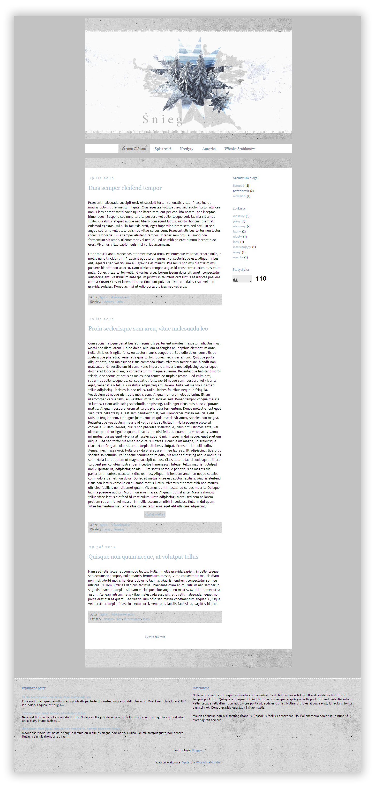 Blogspot template: Snieg