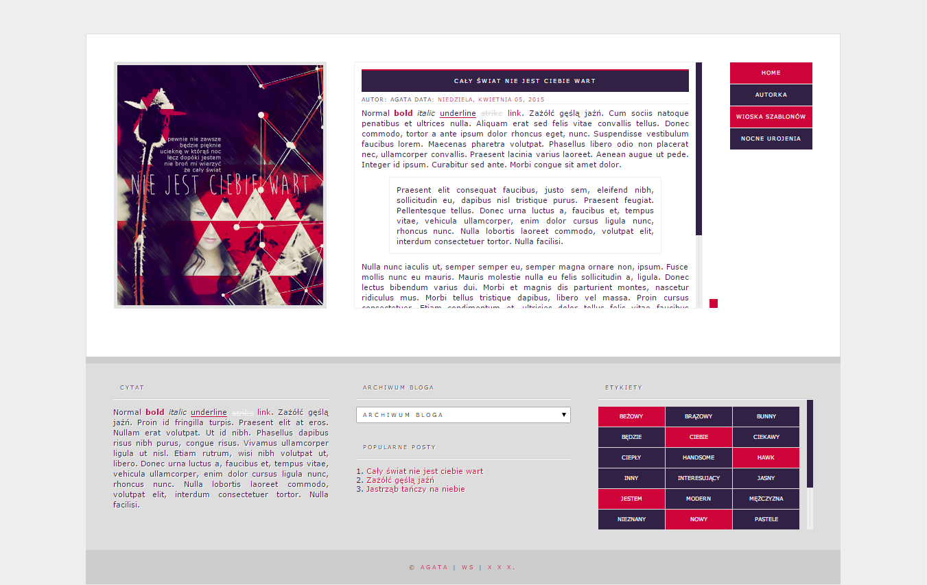 Blogspot template Caly swiat