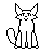 Cat licking paw pixel animation