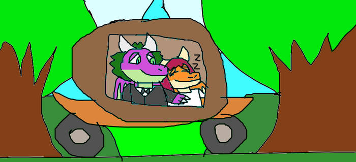 SPike and Smoulder in a carrage (request)