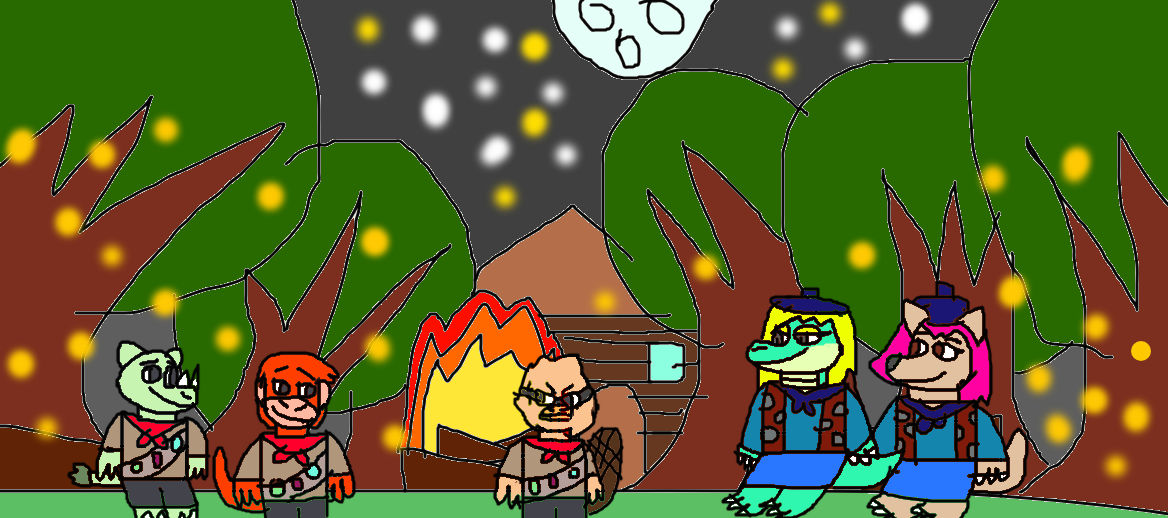Bean scouts telling camp stories by videogamer312 on DeviantArt