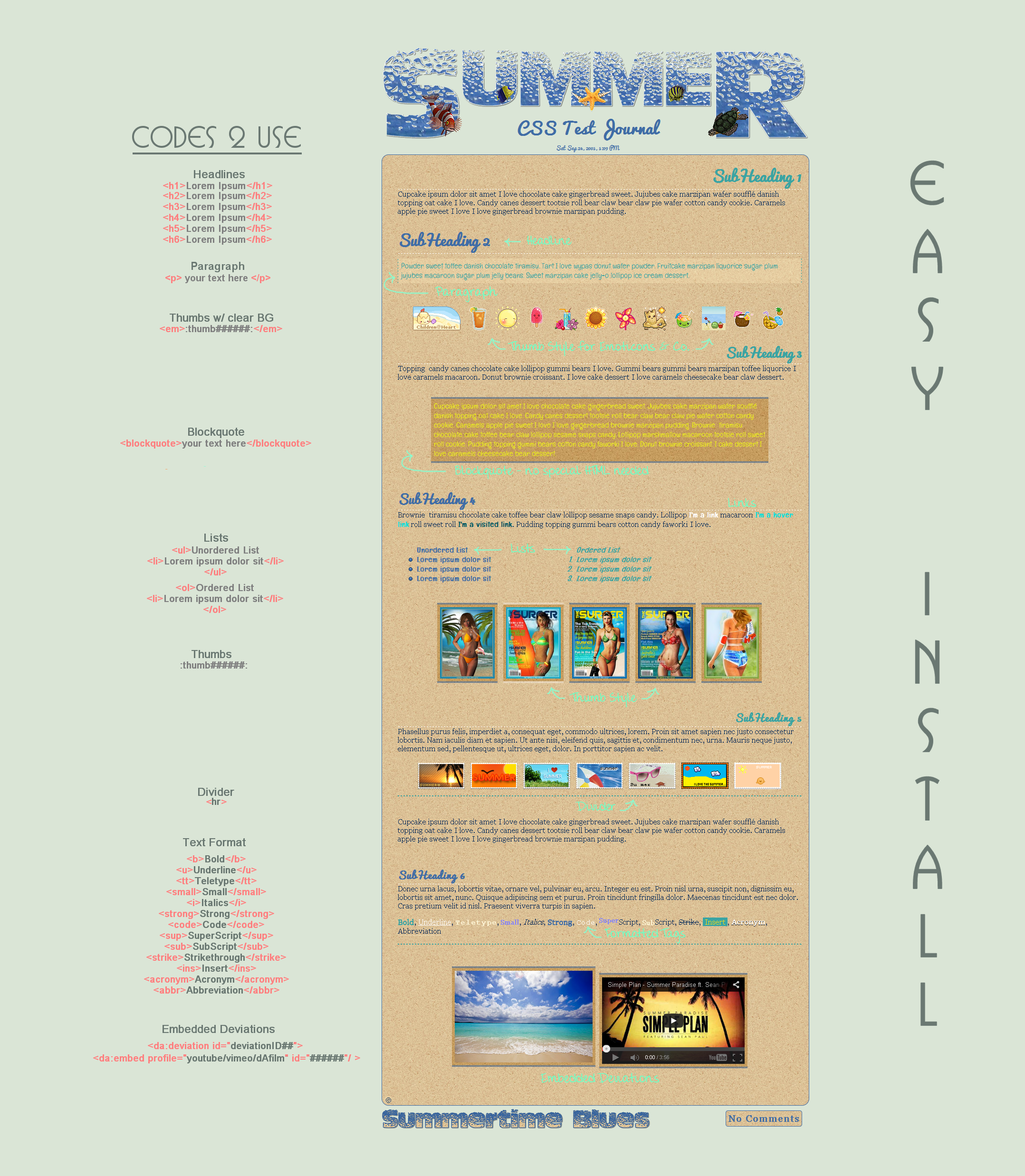 Seasons Summer Journal Vol.1 - Easy.Install