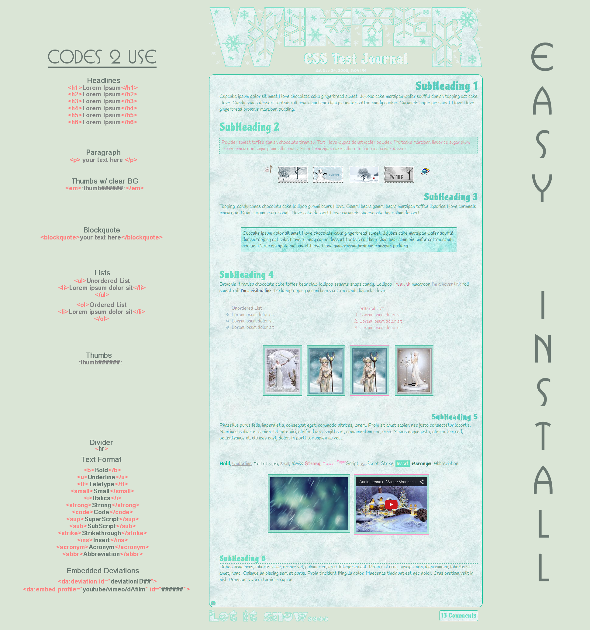 Seasons WinterJournal Vol.1 - Easy.Install