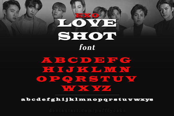 Exo Love Shot Font By Pufffycake On Deviantart