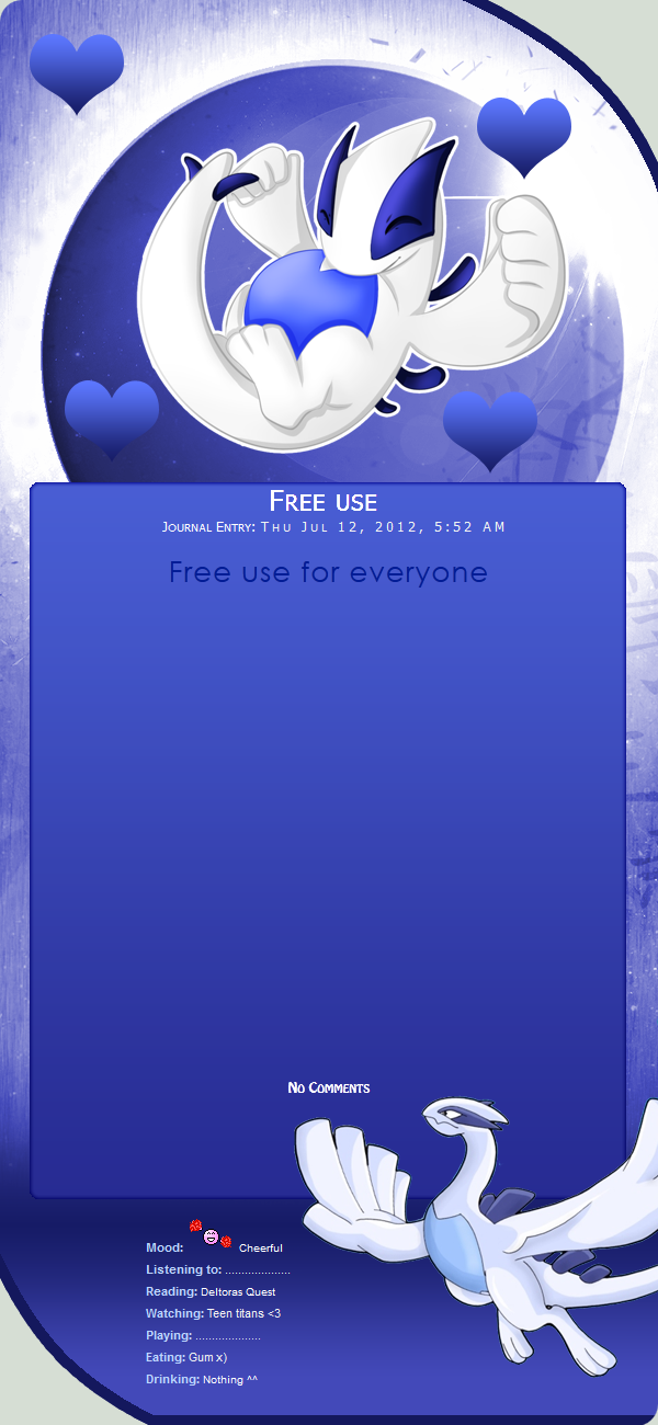 Free Lugia Journal skin