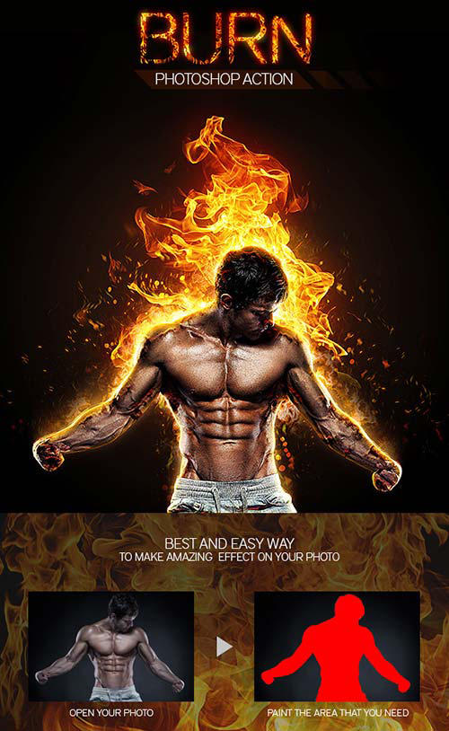 realistic burn photoshop action by