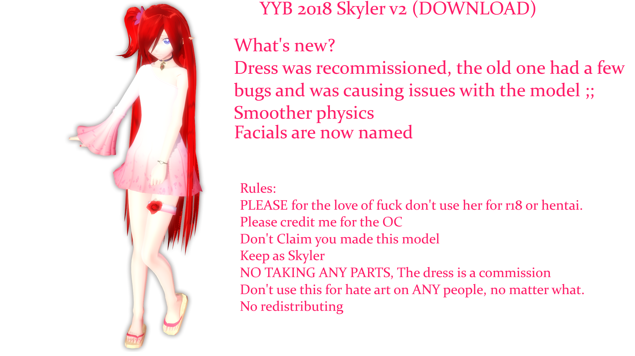 MMD: YYB 2018 Skyler v2 (UPDATED) by PrincessSkyler on DeviantArt