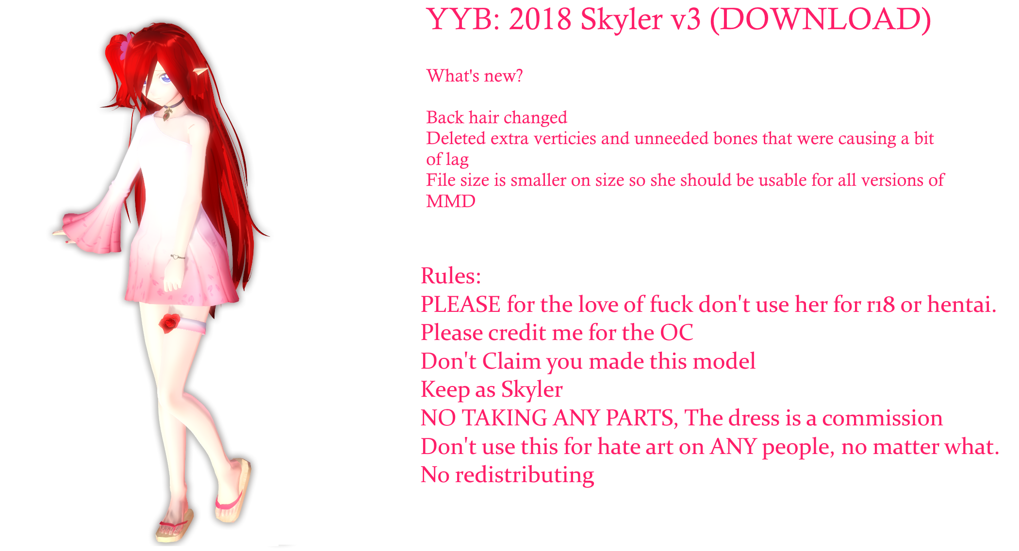 MMD: YYB 2018 Skyler v3 (DL Down) by PrincessSkyler on DeviantArt