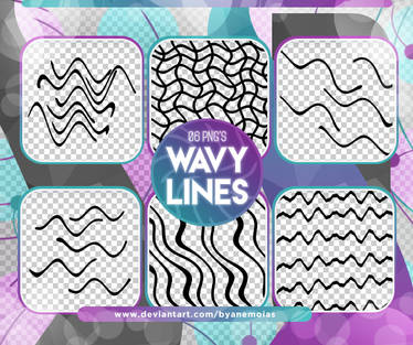 WAVY LINES - PNG PACK #1 by Anemoias