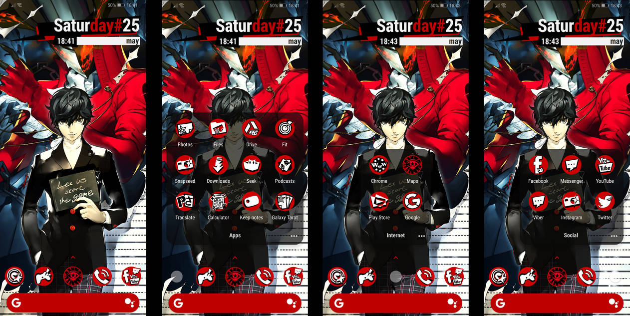 Persona 5 Android Theme - Icons and Widget (clock) by fotis-sora on  DeviantArt