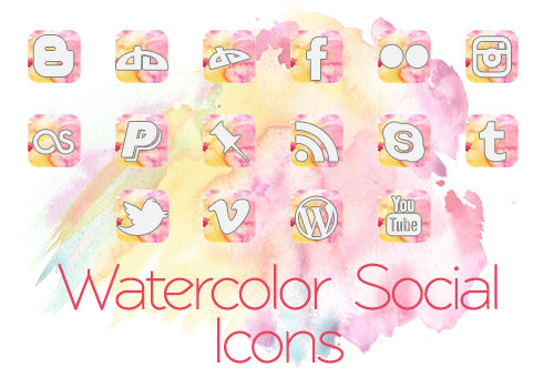 Watercolor Social Icons