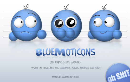 Preview - BlueMoticons - PSD