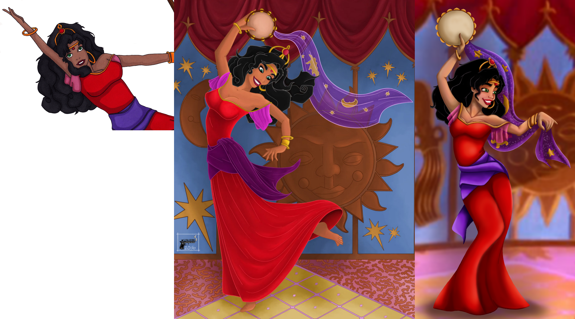 My Progression of Esmerala by LisaGunnIllustration