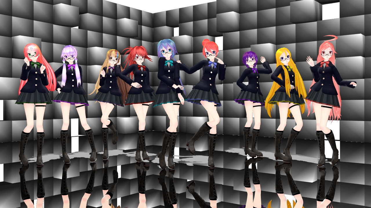 [MMD] TDA School girls (x9 models Pack) DL