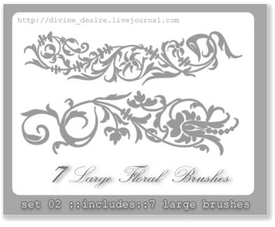 7 large floral brushes by RebeccaCallaway on DeviantArt