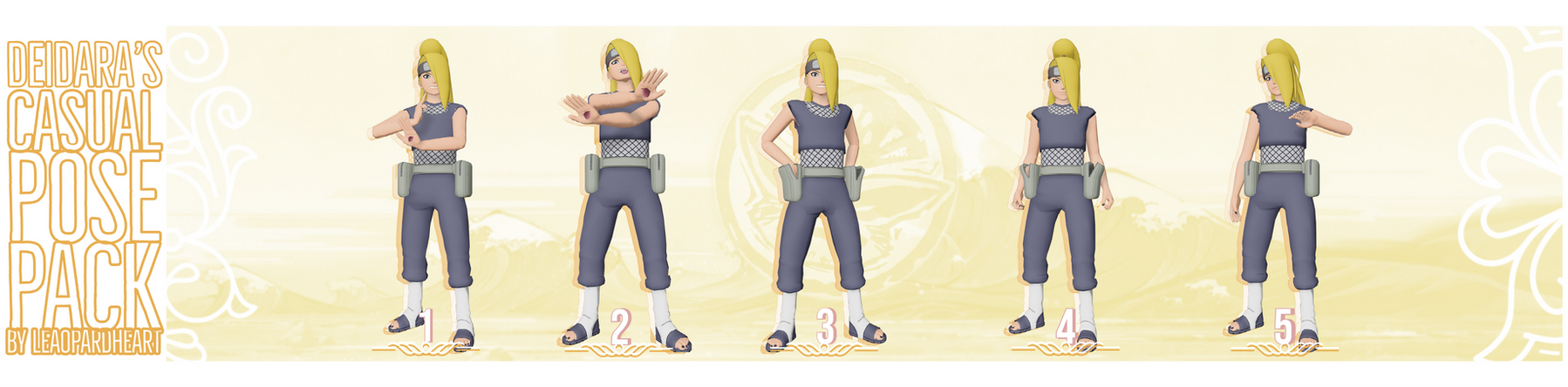 Deidara Pose Pack MMD by leaopardheart on DeviantArt
