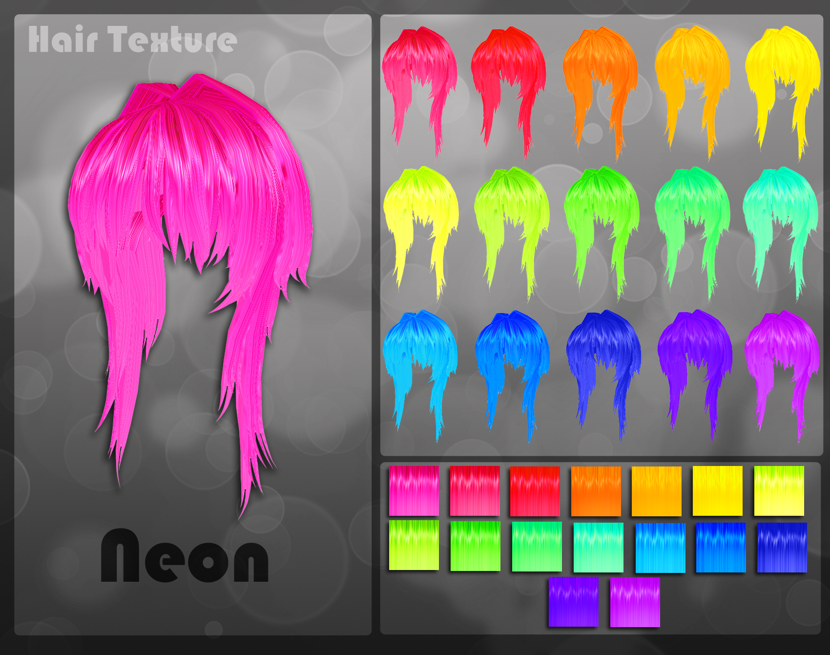 MMD Neon Hair Texture