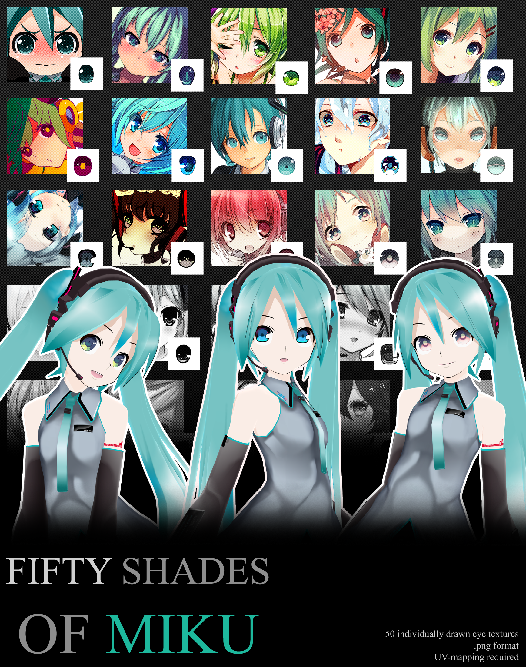 Fifty Shades Of Miku Eye Texture Pack By Xoriu On Deviantart