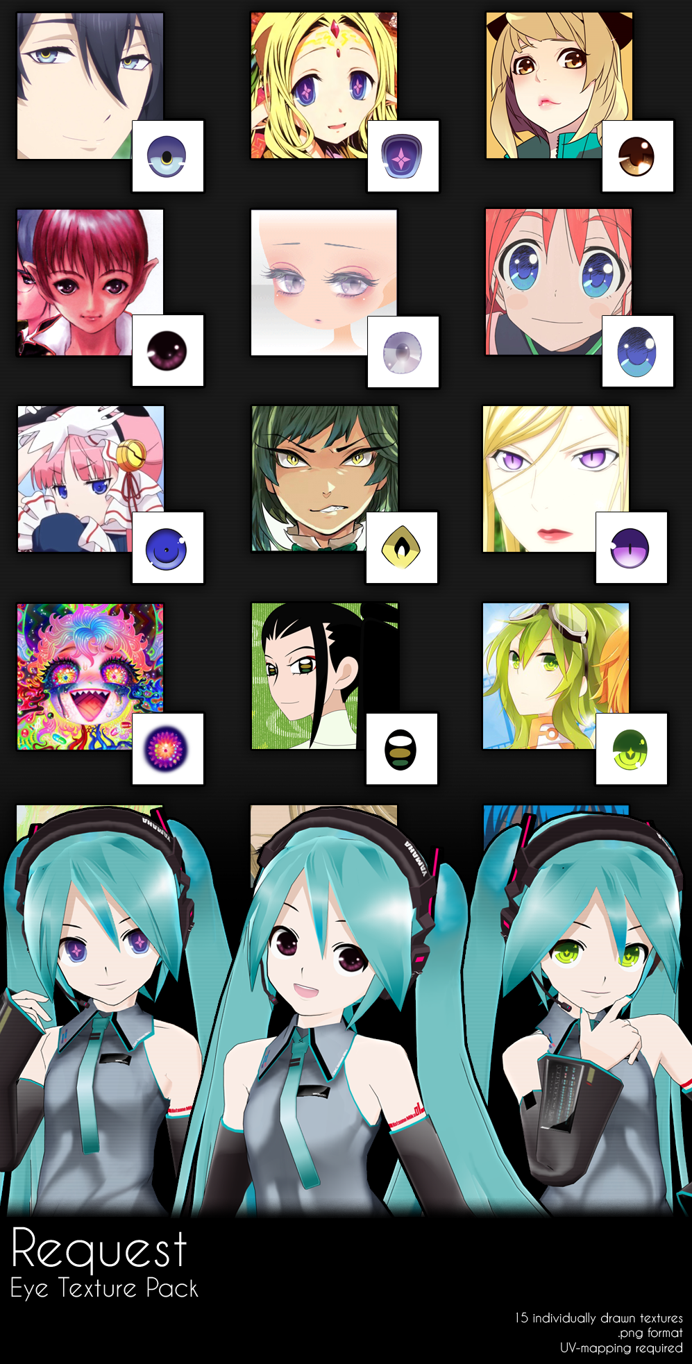 Mmd Request Eye Texture Pack By Xoriu On Deviantart