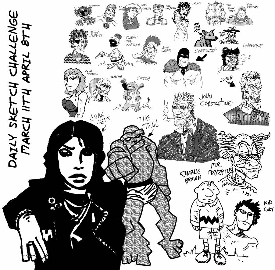 DAILY SKETCH CHALLENGE March 11- april 8th by exspasticcomics on DeviantArt