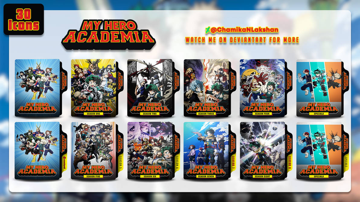 My Hero Academia (2016-2025) Folder Icons by ChamikaNLakshan on DeviantArt