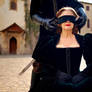 The executioner kindly tied her blindfold