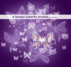 8 fantasy butterfly brushes