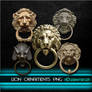 Lion ornament doorknobs png