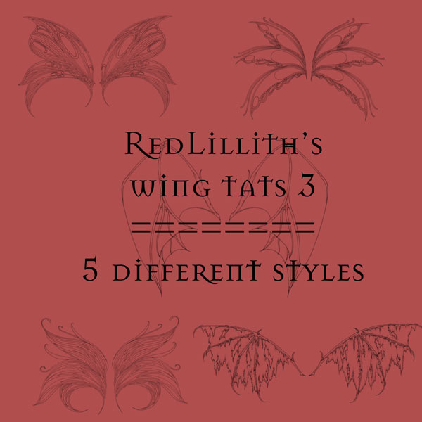 RedLillith's Wing tats set 3