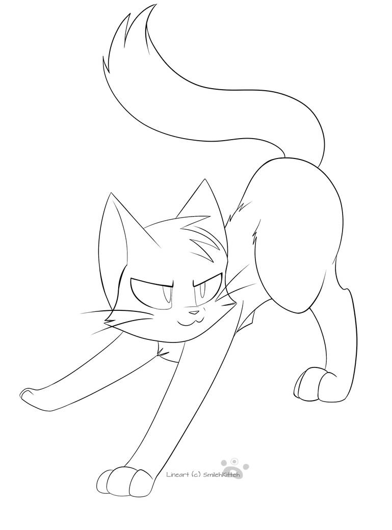 Free Cat Lineart 1 by Sharkyfiend on DeviantArt