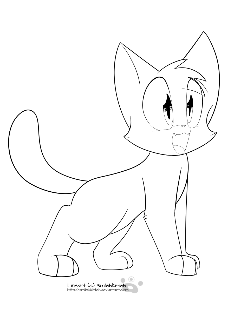 Free Kitten Lineart 1 by Sharkyfiend on DeviantArt