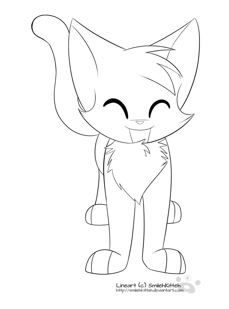 Free Kitten Lineart 2 by Sharkyfiend on DeviantArt