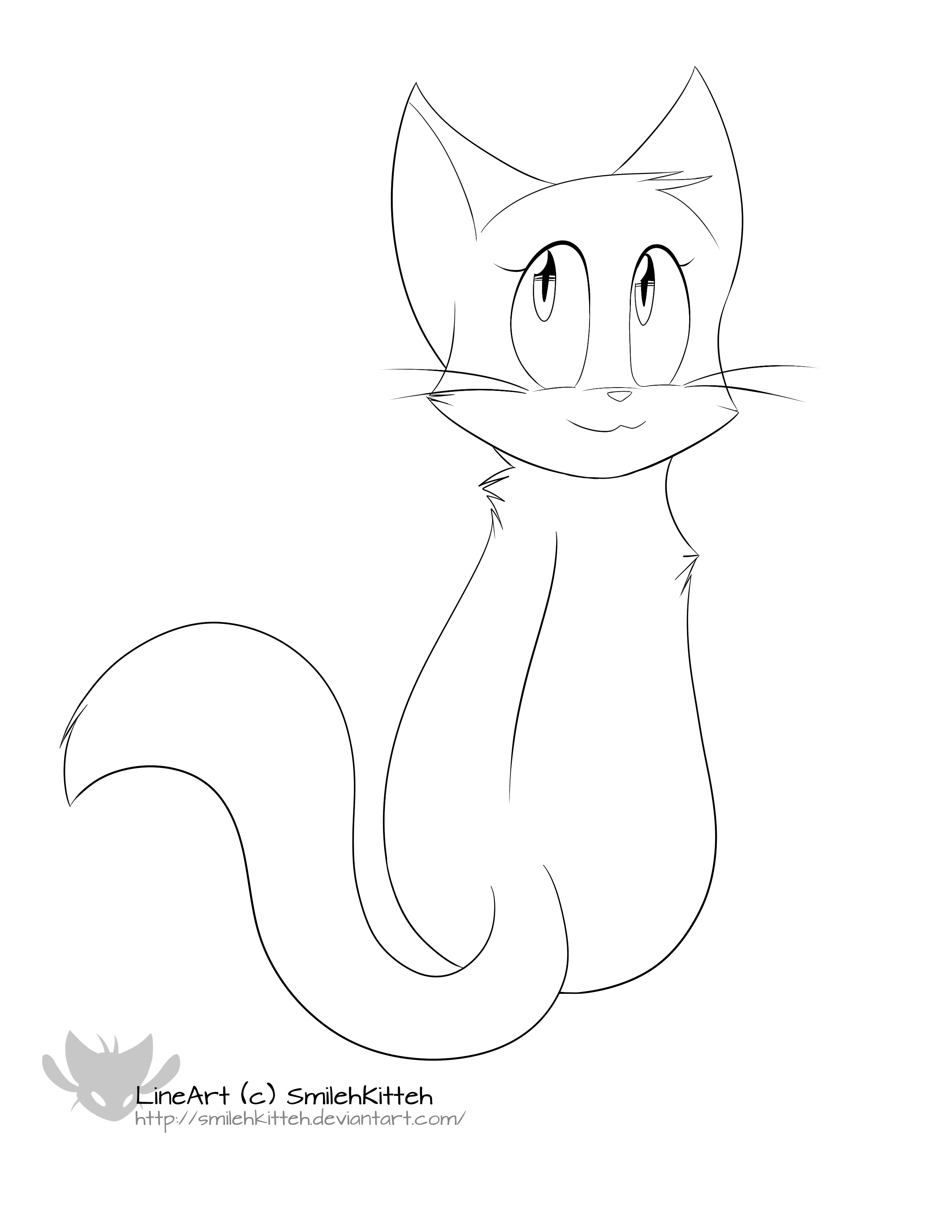 Free Cat LineArt 4 by Sharkyfiend on DeviantArt