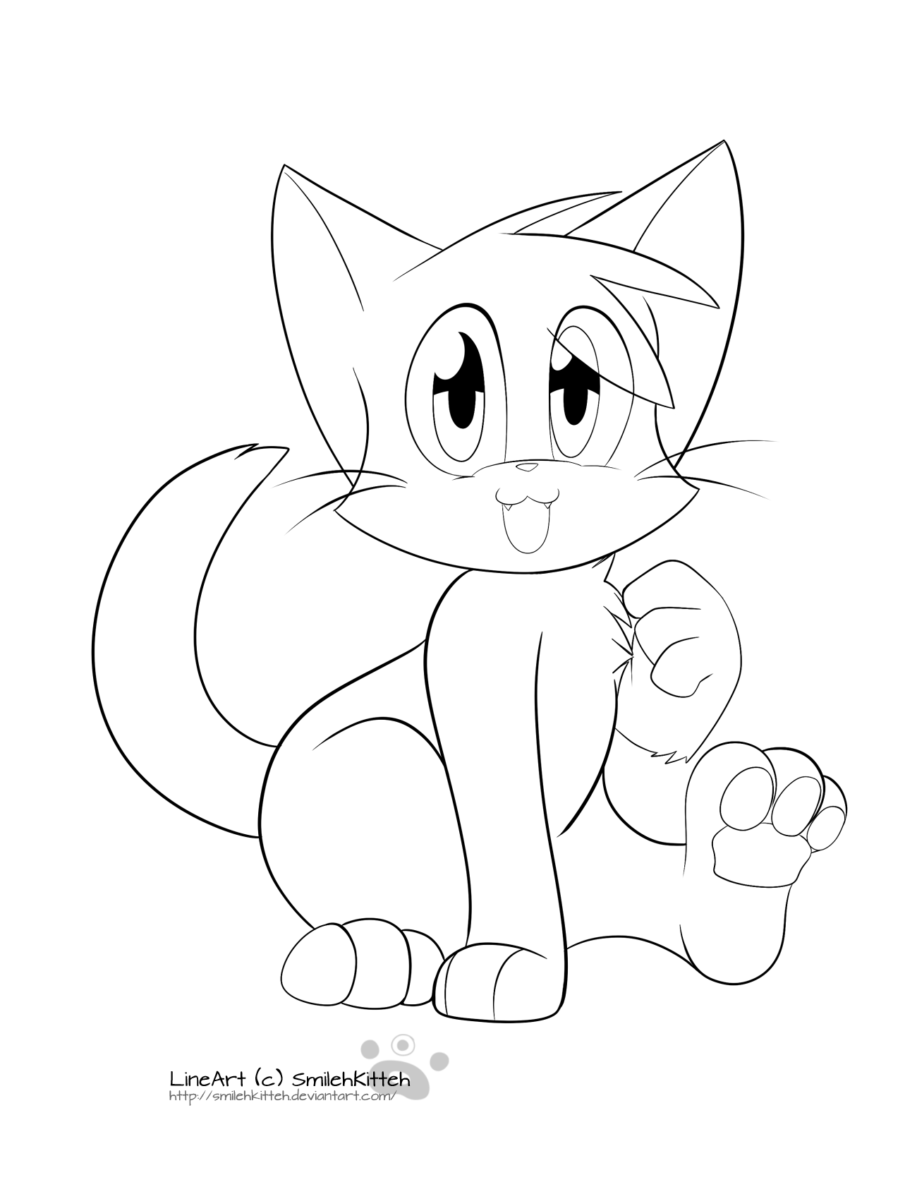 Free Kitten Lineart 5