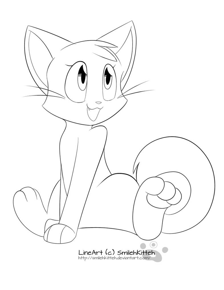 Free Kitten Lineart 6 by Sharkyfiend on DeviantArt