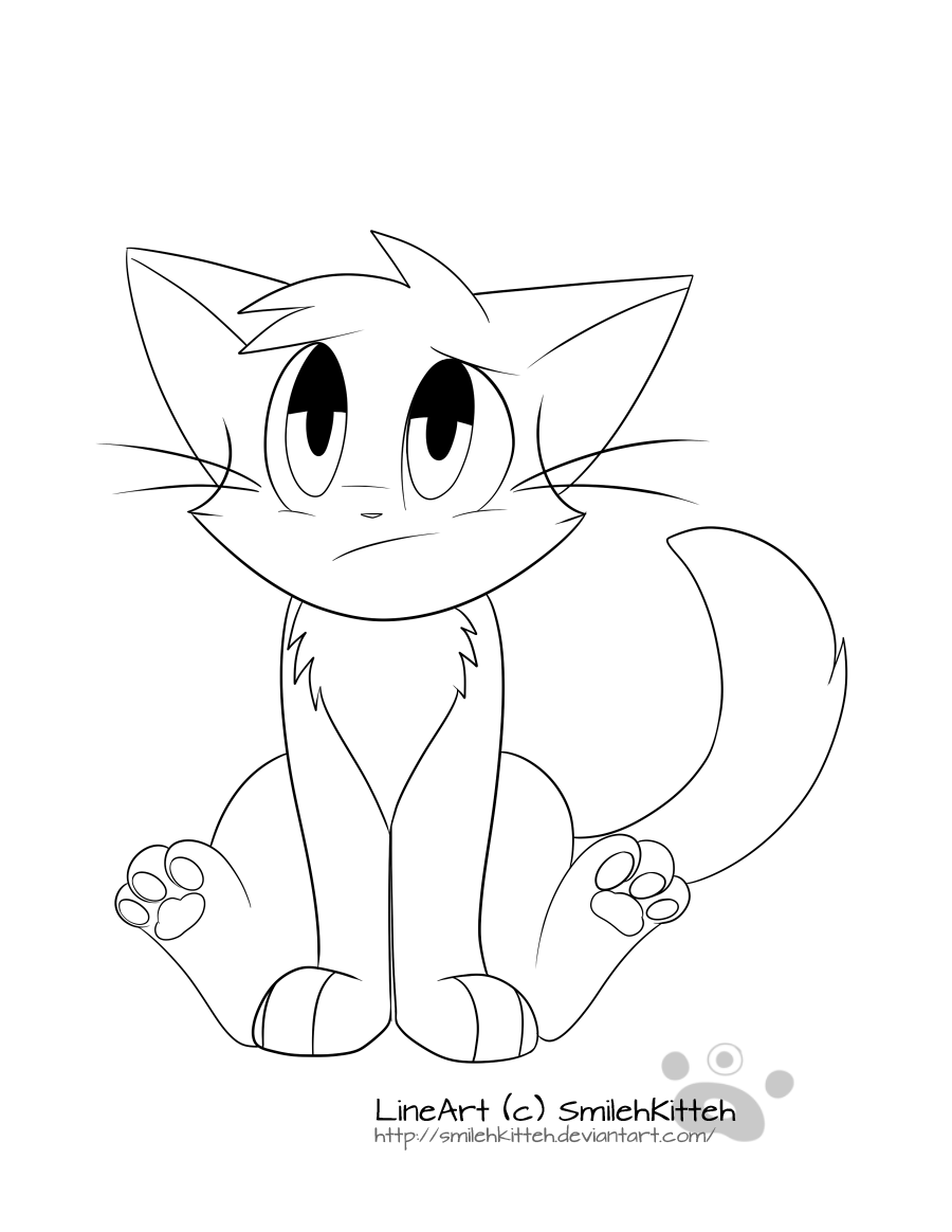 Free Kitten Lineart 7 by Sharkyfiend on DeviantArt