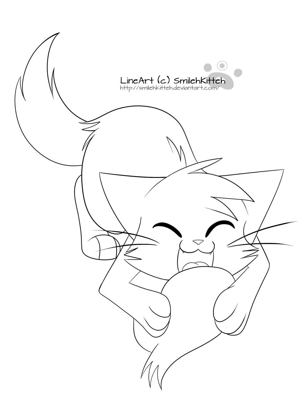 Free Kitten Lineart 10 by Sharkyfiend on DeviantArt