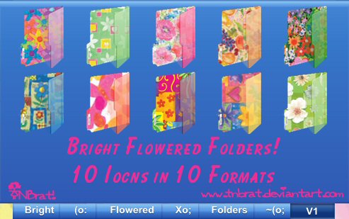 Bright Flowered Folders 1 Icon