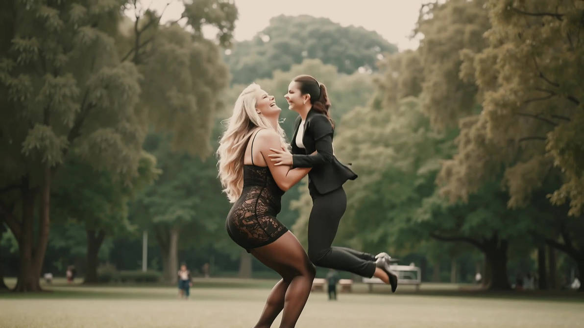 Sweet Girls in the Park by CalmudBettencourt on DeviantArt