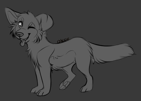 free-to-use Lineart Wolf canine base by Okoe on DeviantArt