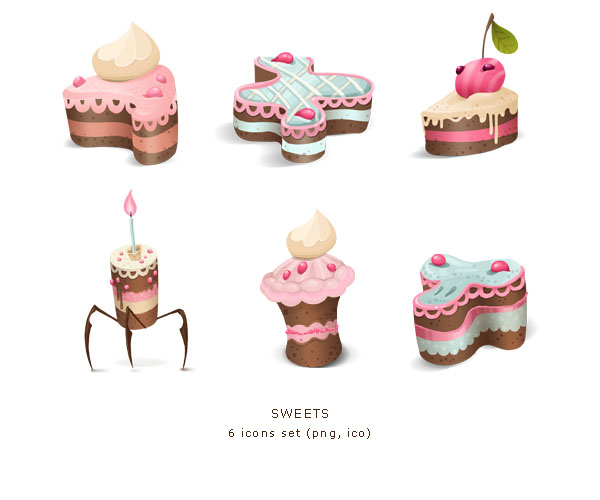Sweets icons set