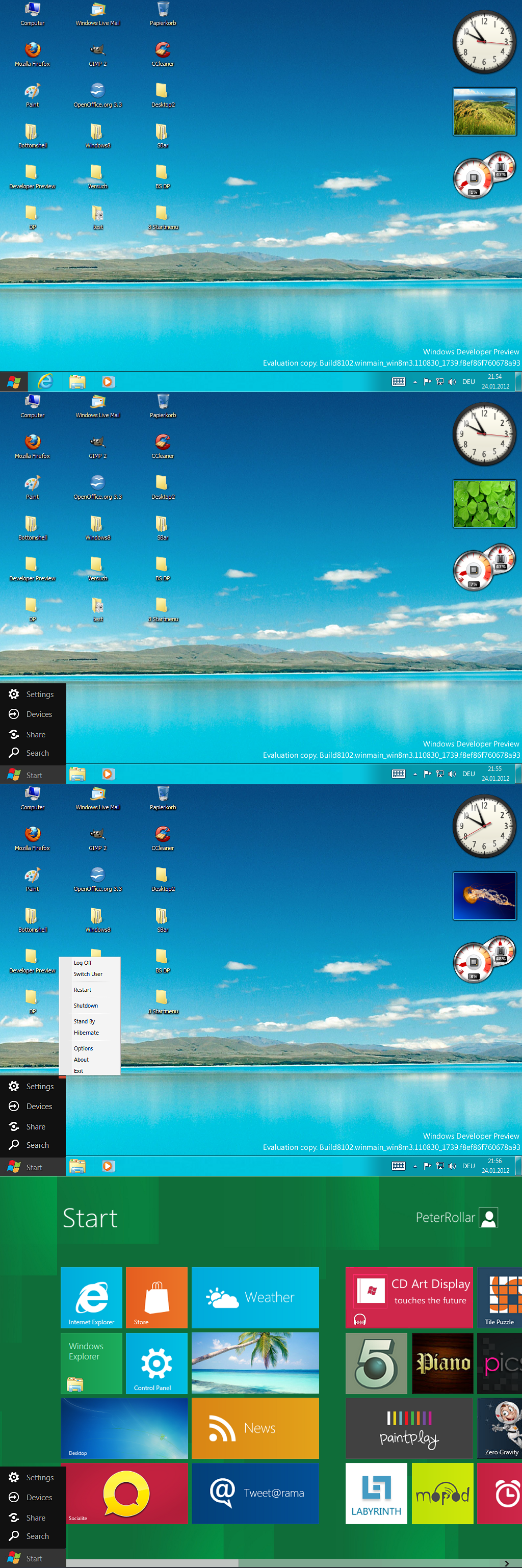 Windows8 startmenu for XP and Win7