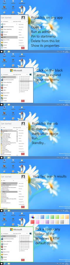 Windows 8 startmenu all colours