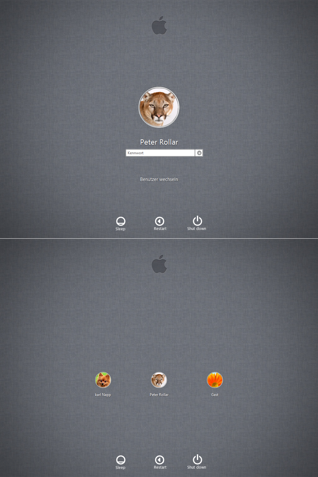 OSX Mountain Lion logon for Windows7