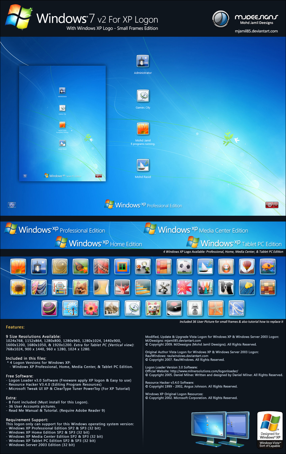 Win7 V2 For Xp Logon Xp S By Mjamil85 On Deviantart
