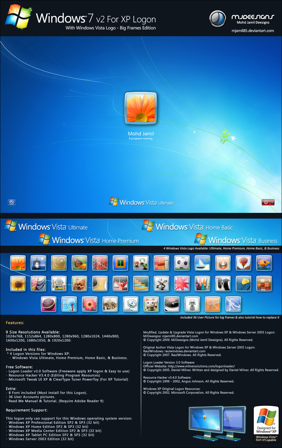 Win7 v2 for XP Logon: Vista-B